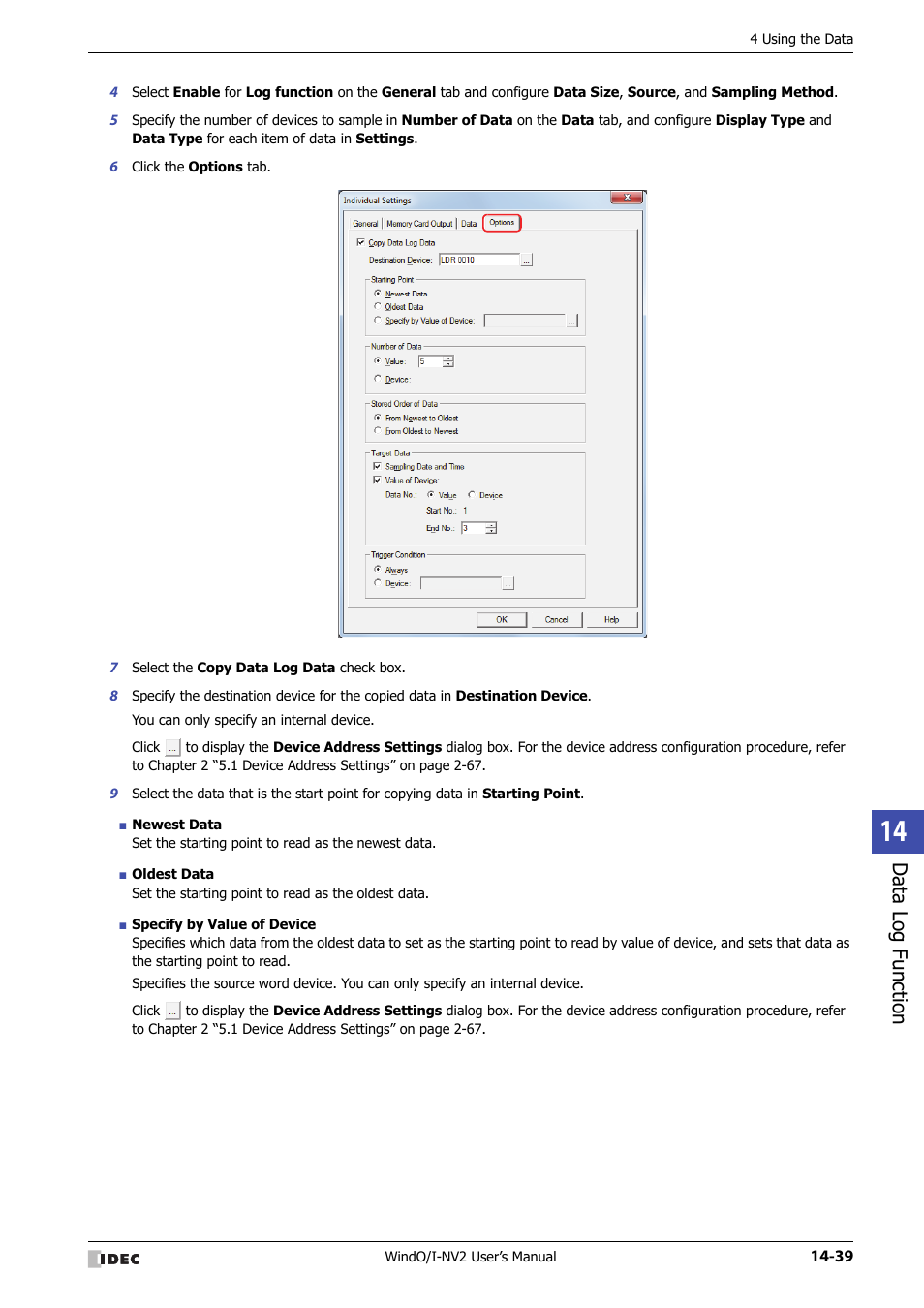 Data log function | IDEC High Performance Series User Manual | Page 877 / 1448