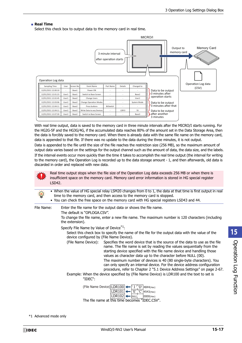 Oper ation log function, Windo/i-nv2 user’s manual, 3 operation log settings dialog box | IDEC High Performance Series User Manual | Page 899 / 1448