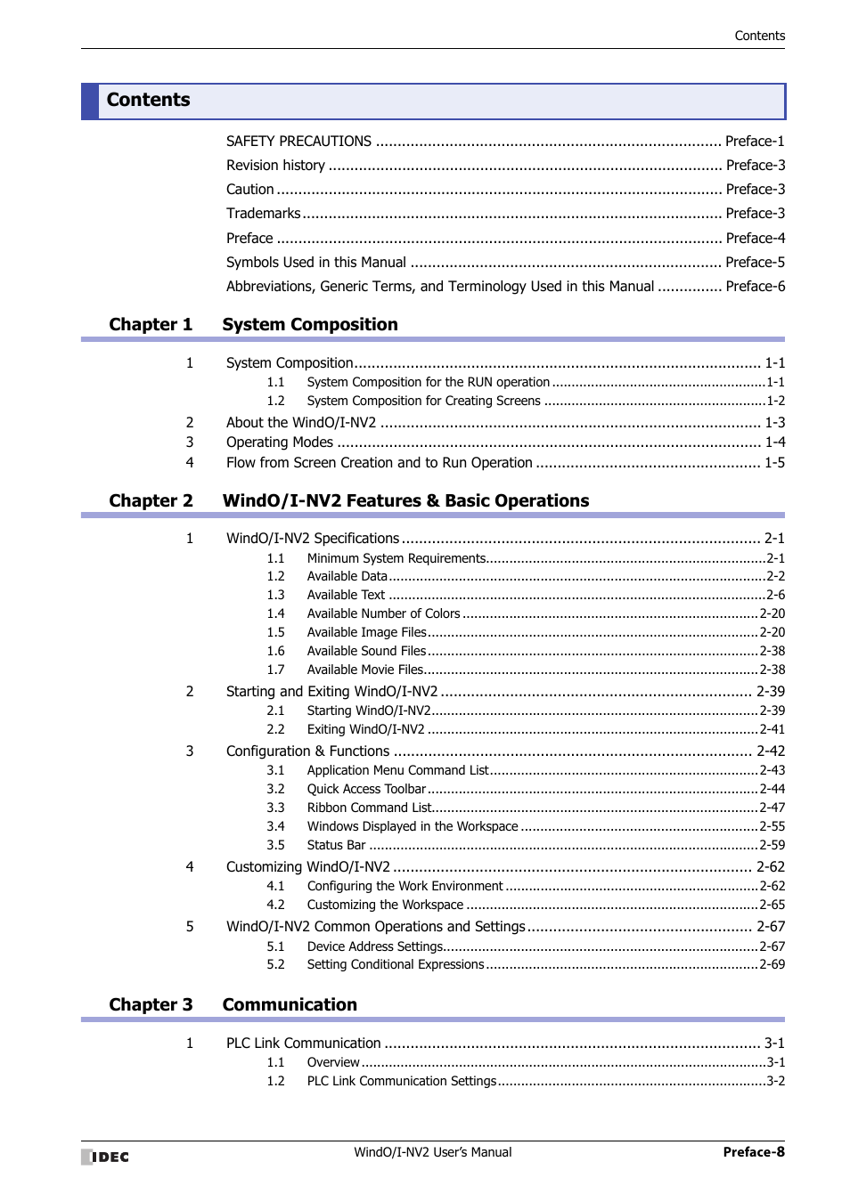 IDEC High Performance Series User Manual | Page 9 / 1448