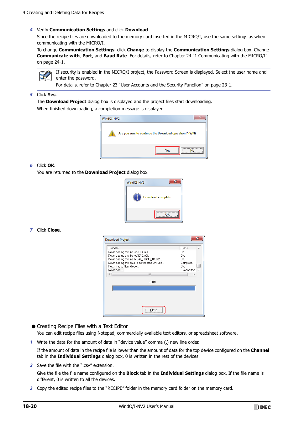 Creating recipe files with a text editor | IDEC High Performance Series User Manual | Page 946 / 1448