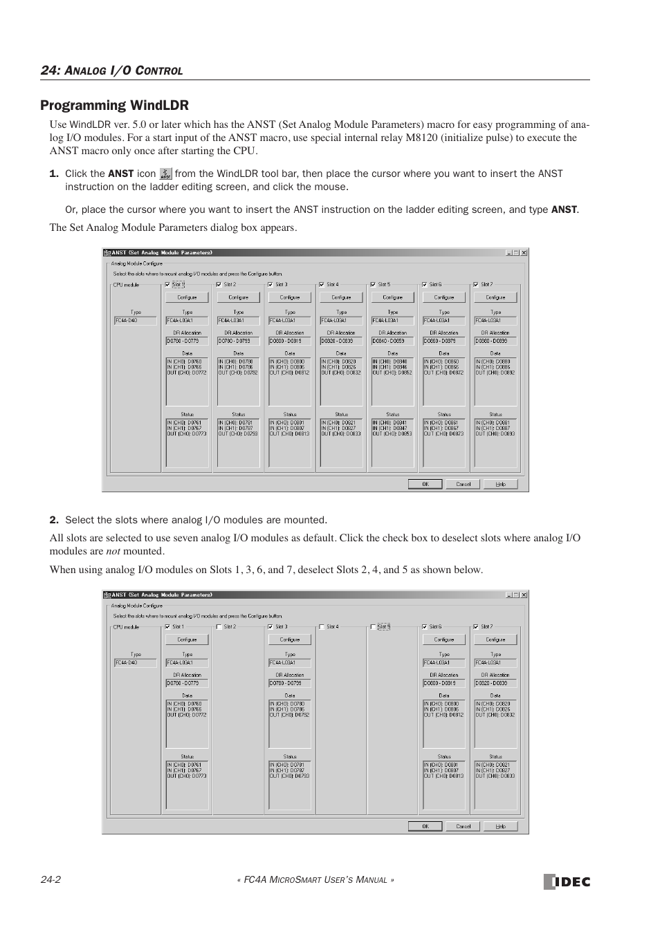 Programming windldr, I/o c | IDEC MicroSmart User Manual | Page 388 / 525