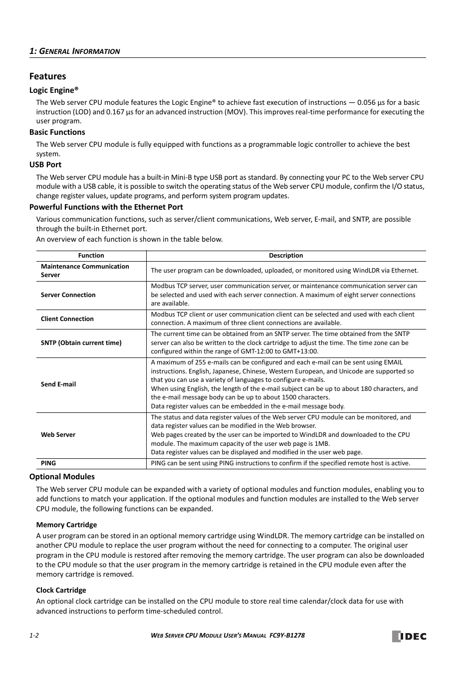 Features, Features -2 | IDEC MicroSmart Pentra User Manual | Page 12 / 168