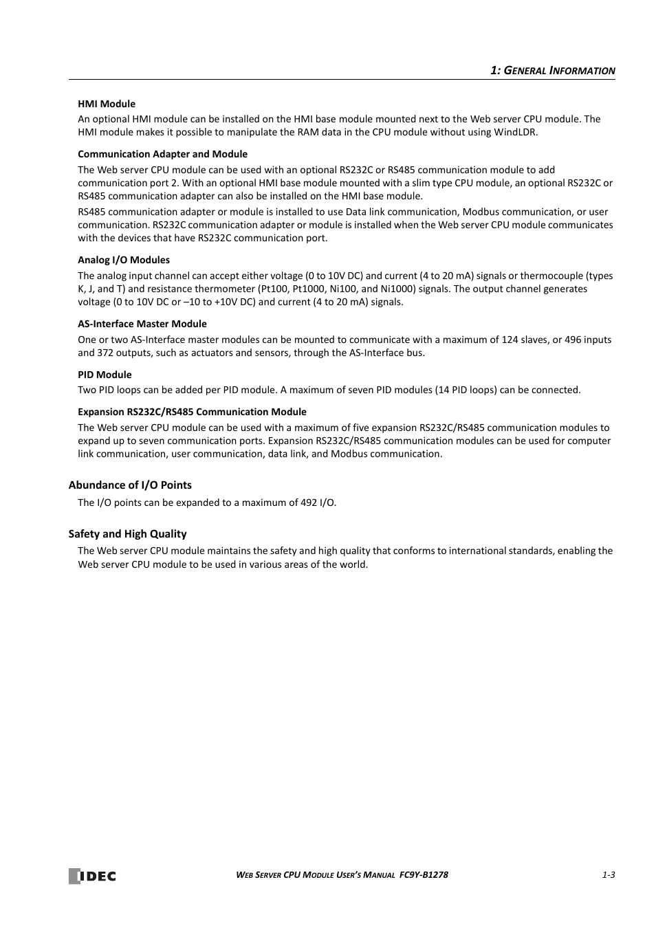 IDEC MicroSmart Pentra User Manual | Page 13 / 168