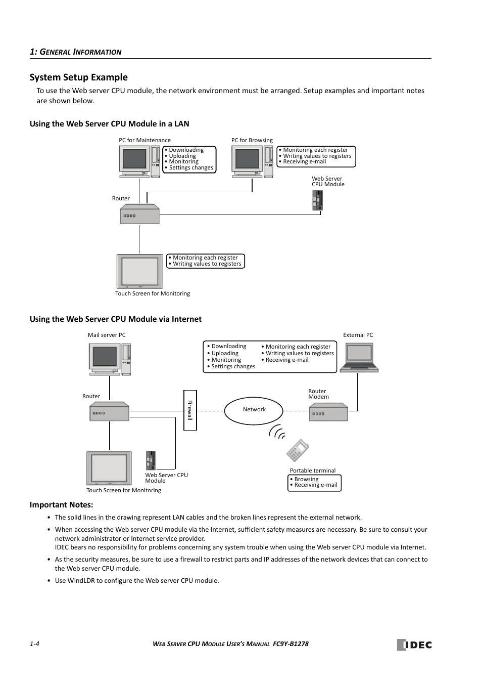 System setup example, System setup example -4 | IDEC MicroSmart Pentra User Manual | Page 14 / 168