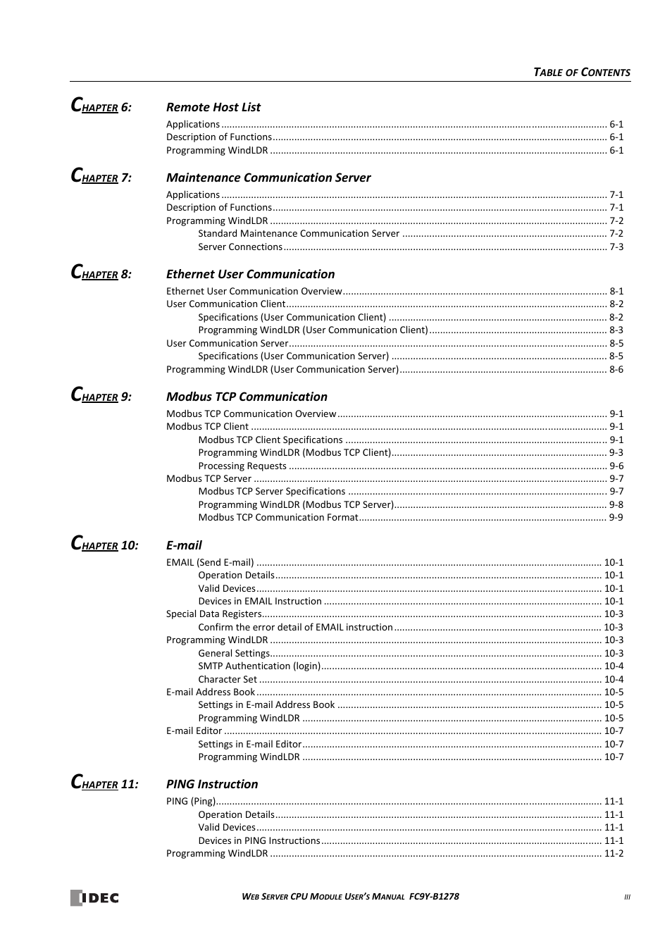 IDEC MicroSmart Pentra User Manual | Page 9 / 168