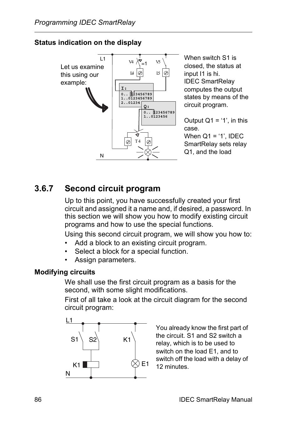 7 second circuit program, Second circuit program | IDEC FL1E SmartRelay User Manual | Page 100 / 356