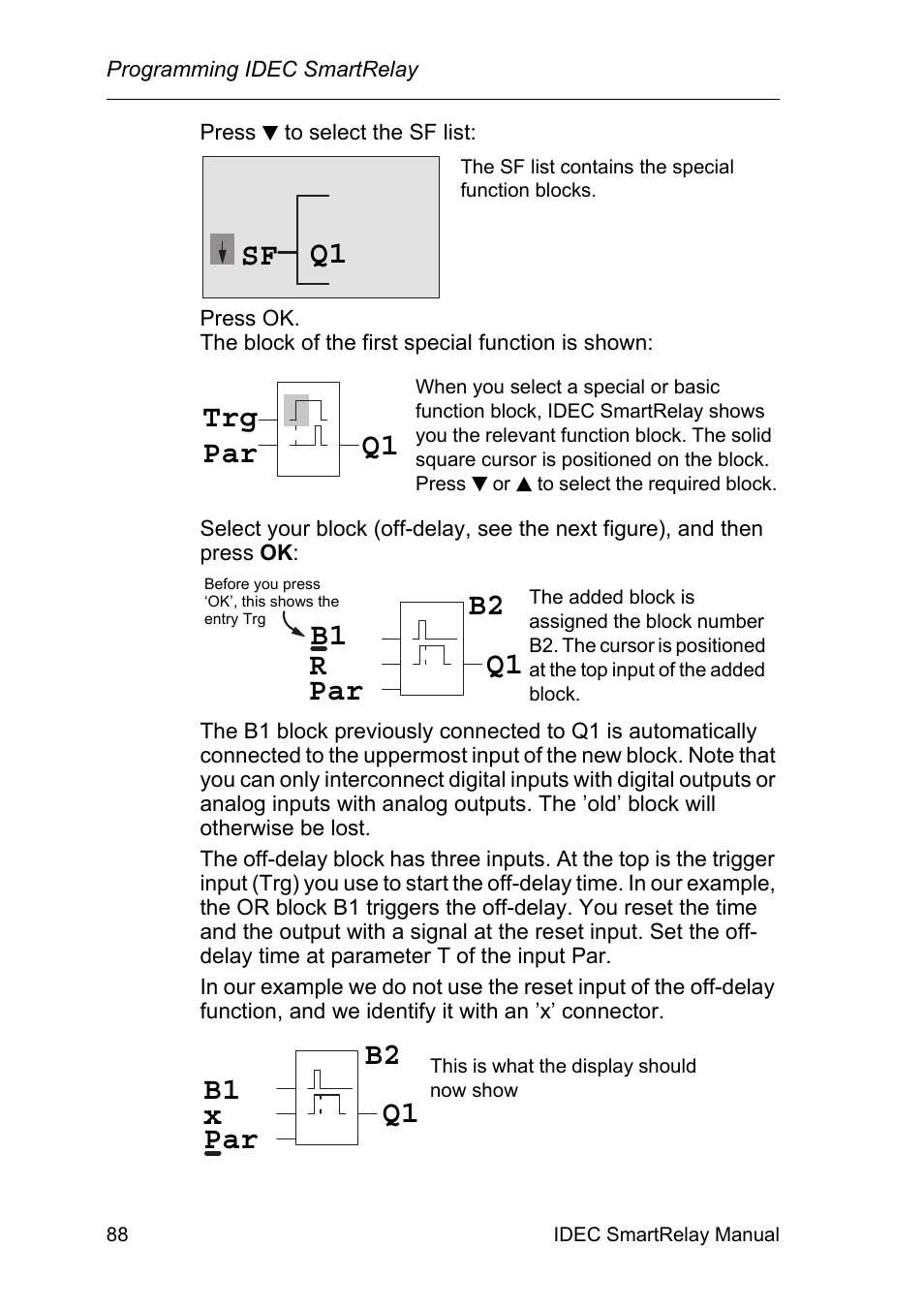 Q1 sf, Trg par q1, Rb1 par q1 b2 | Xb1 par q1 b2 | IDEC FL1E SmartRelay User Manual | Page 102 / 356