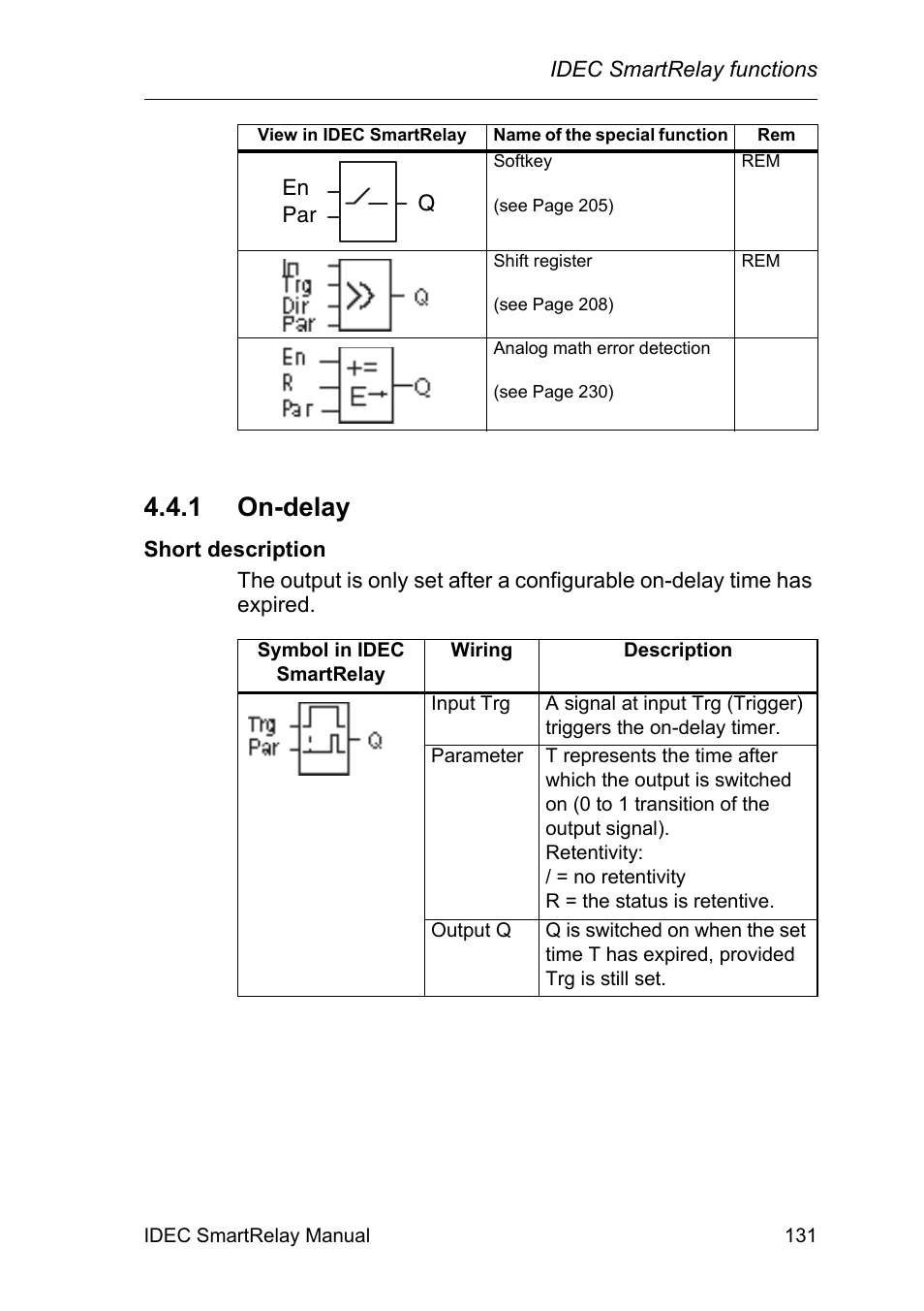 1 on-delay, On-delay | IDEC FL1E SmartRelay User Manual | Page 145 / 356