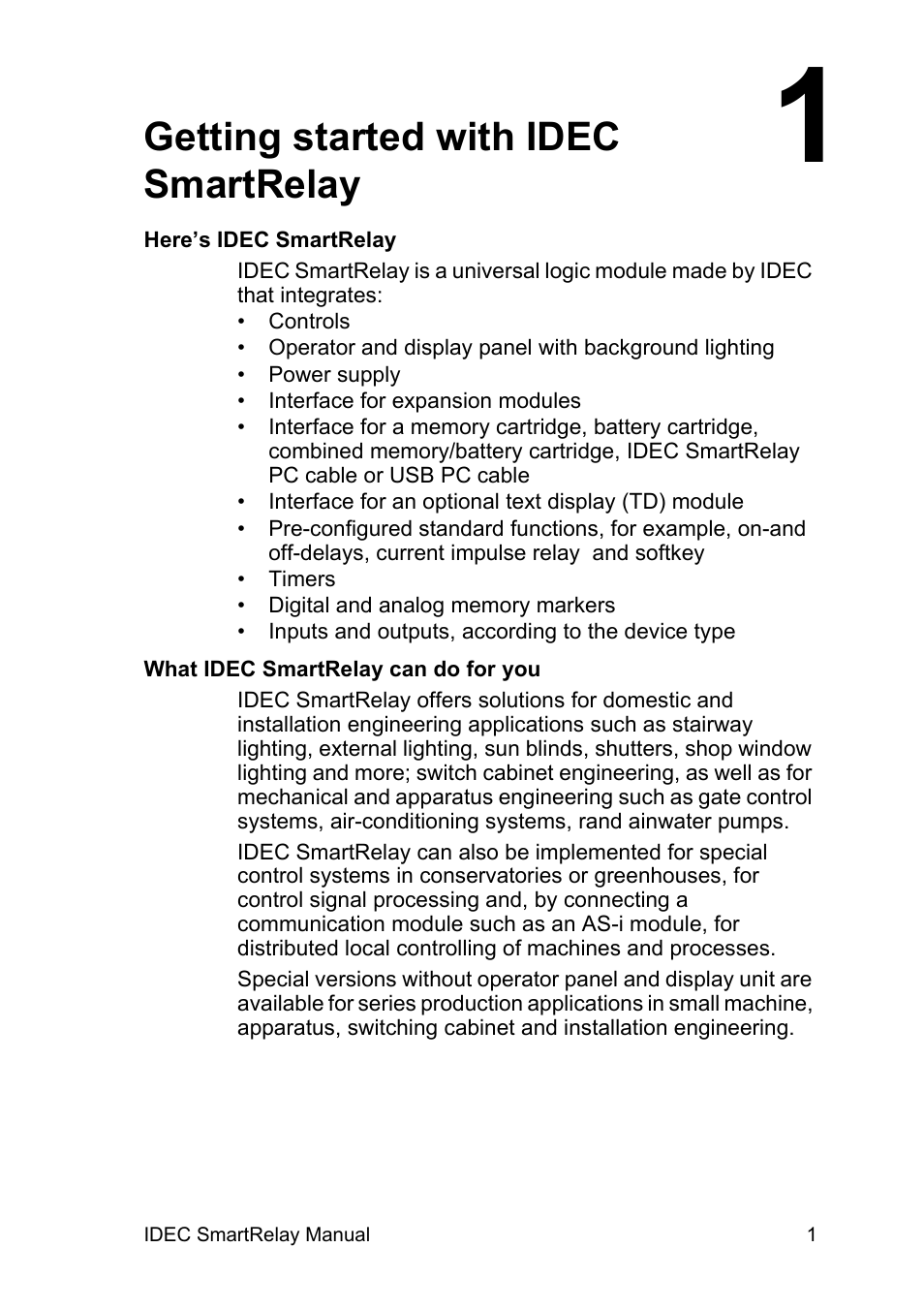 Getting started with idec smartrelay, Getting started with idec  smartrelay | IDEC FL1E SmartRelay User Manual | Page 15 / 356
