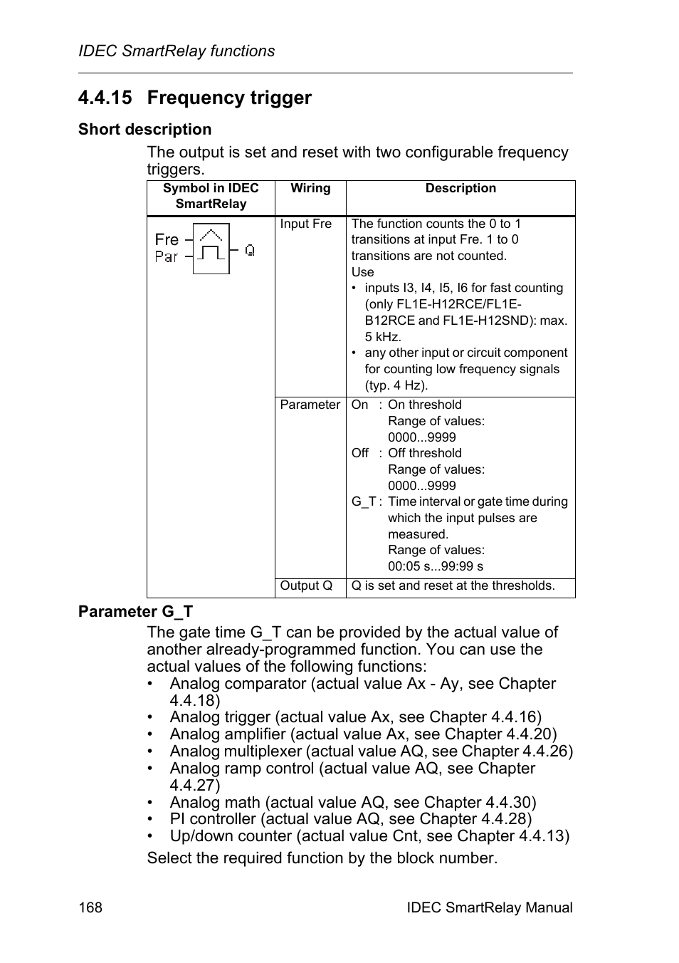 15 frequency trigger, Frequency trigger | IDEC FL1E SmartRelay User Manual | Page 182 / 356