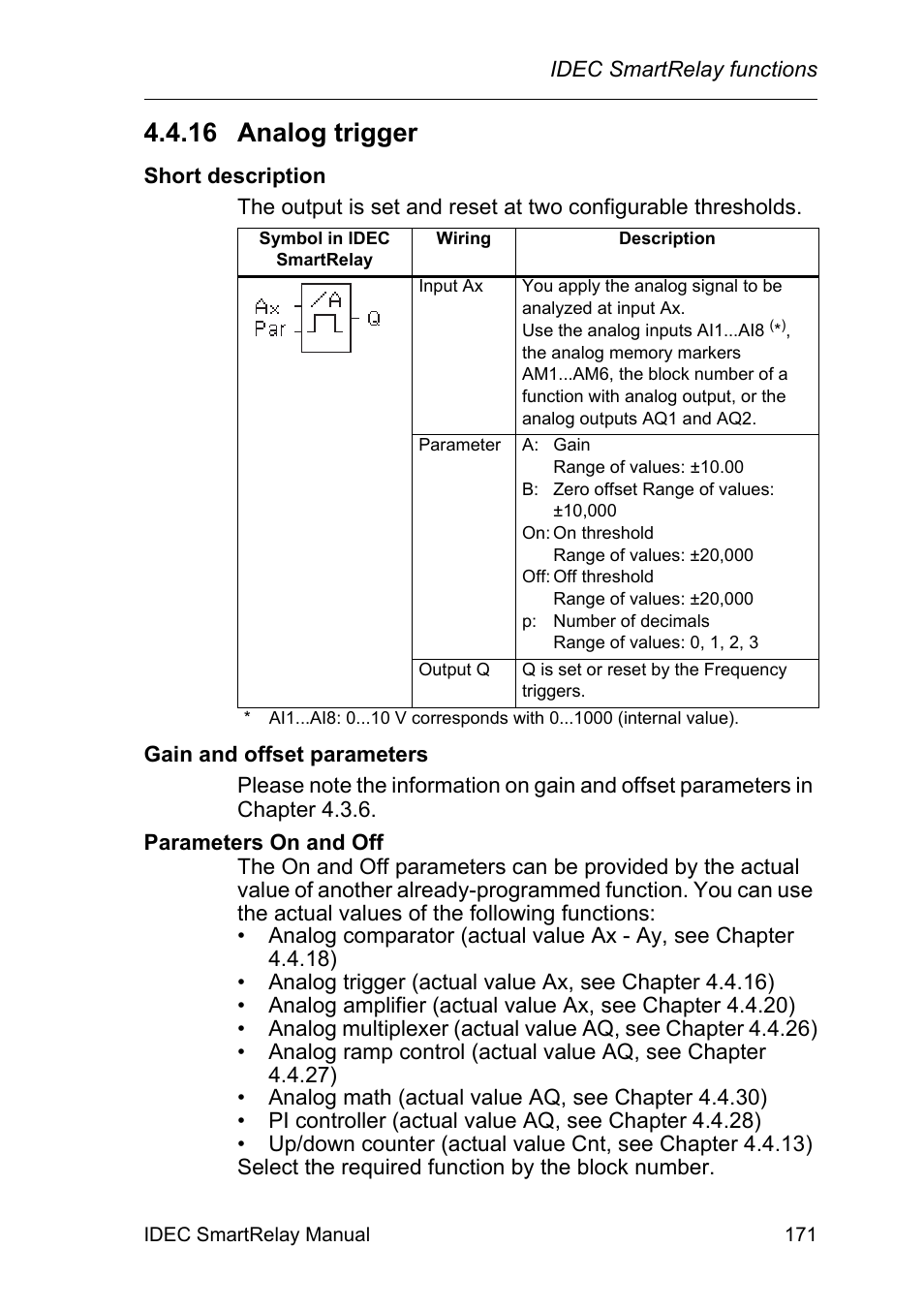 16 analog trigger, Analog trigger, Age 171) | R 4.4.16 | IDEC FL1E SmartRelay User Manual | Page 185 / 356