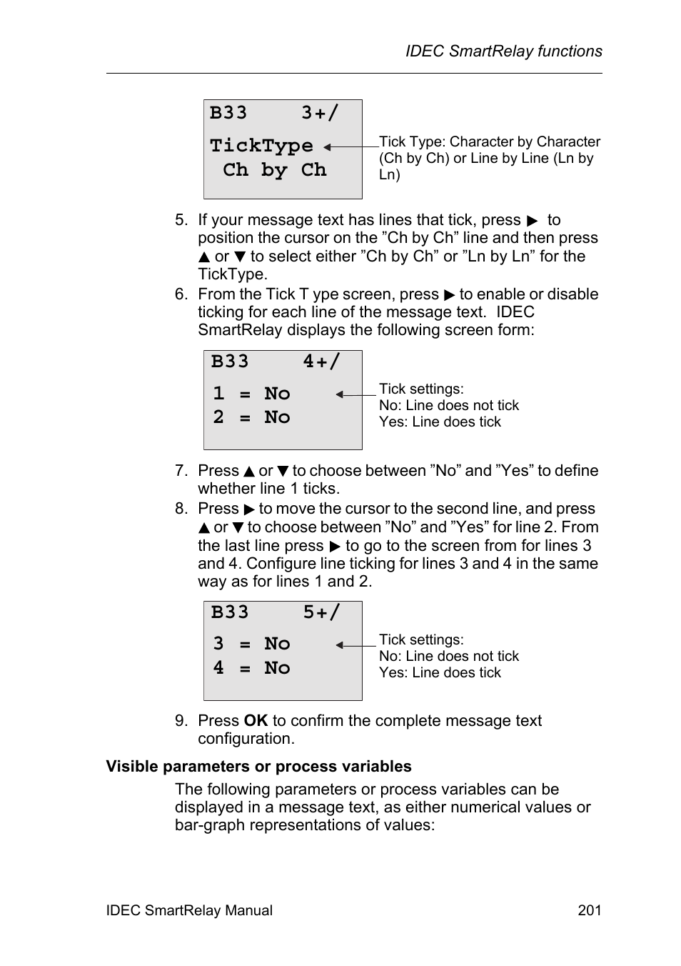 Ticktype ch by ch b33 3 | IDEC FL1E SmartRelay User Manual | Page 215 / 356
