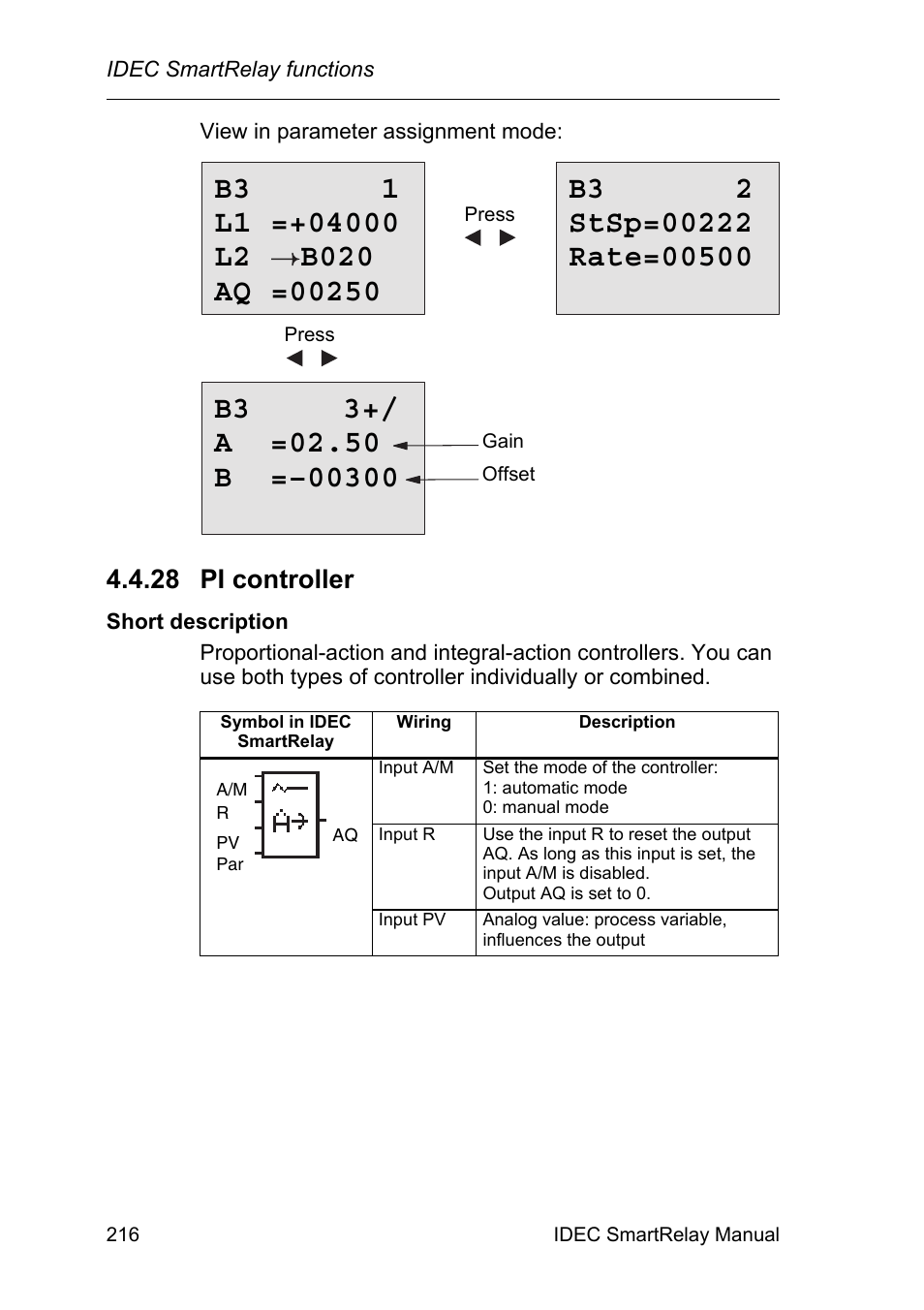 28 pi controller, Pi controller, R 4.4.28 | IDEC FL1E SmartRelay User Manual | Page 230 / 356