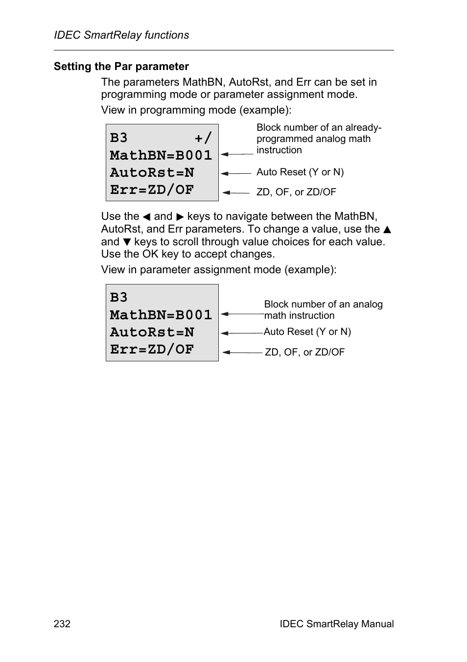 B3 +/ mathbn=b001 autorst=n err=zd/of, B3 mathbn=b001 autorst=n err=zd/of | IDEC FL1E SmartRelay User Manual | Page 246 / 356