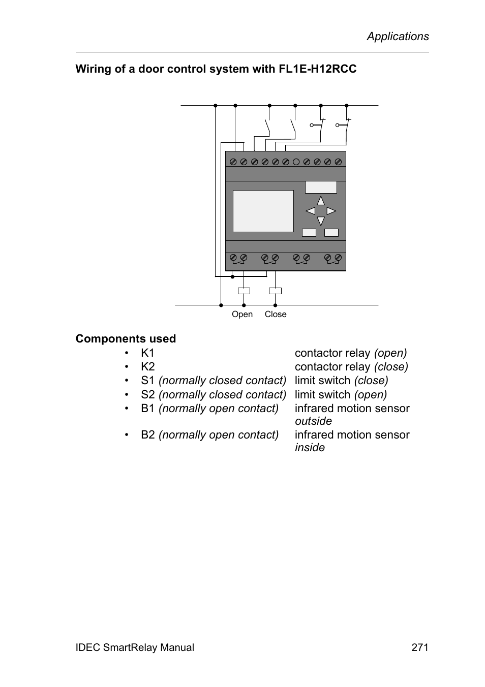 Applications, Idec smartrelay manual 271 | IDEC FL1E SmartRelay User Manual | Page 285 / 356