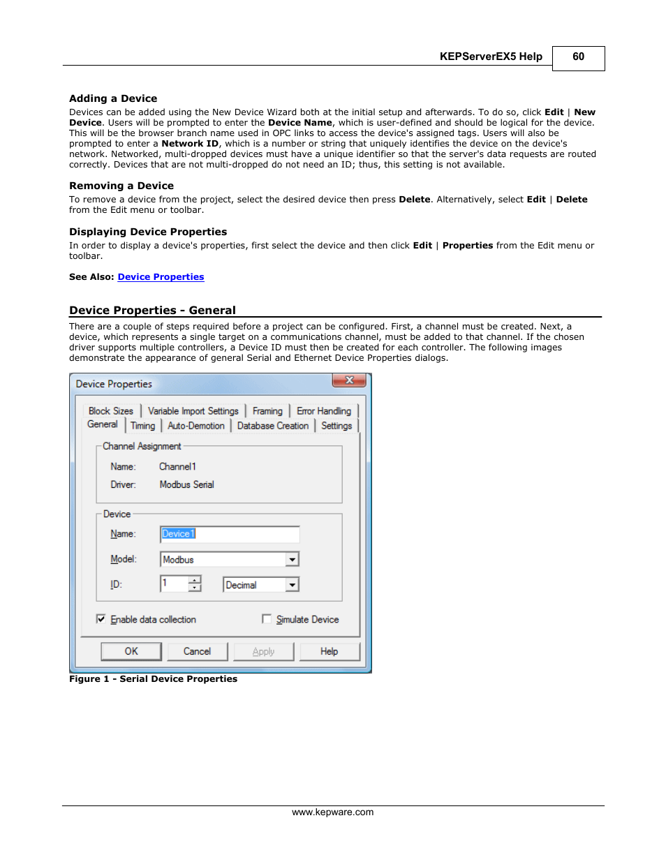Device properties - general | IDEC WindSRV User Manual | Page 61 / 165