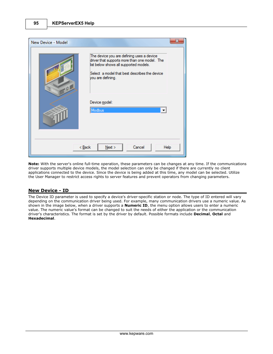 New device - id | IDEC WindSRV User Manual | Page 96 / 165