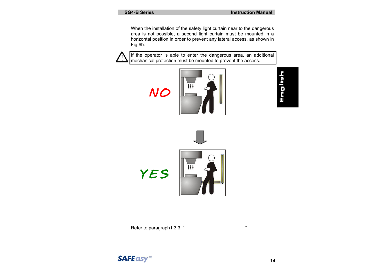 No yes | IDEC SG4 Type 4 Finger & Hand User Manual | Page 18 / 66