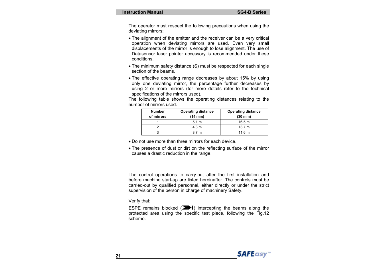 IDEC SG4 Type 4 Finger & Hand User Manual | Page 25 / 66