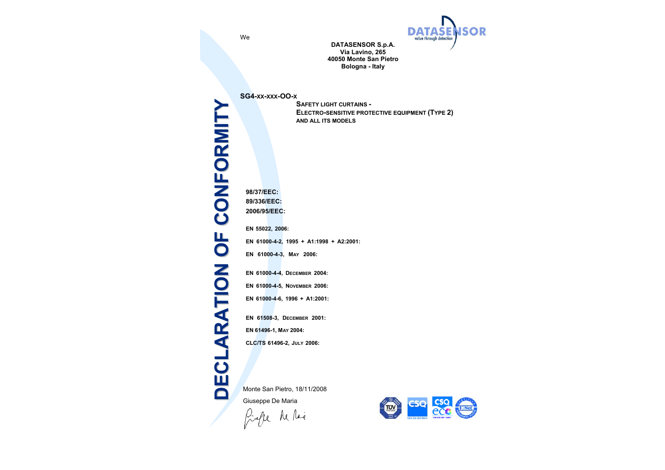 IDEC SG4 Type 4 Finger & Hand User Manual | Page 3 / 66