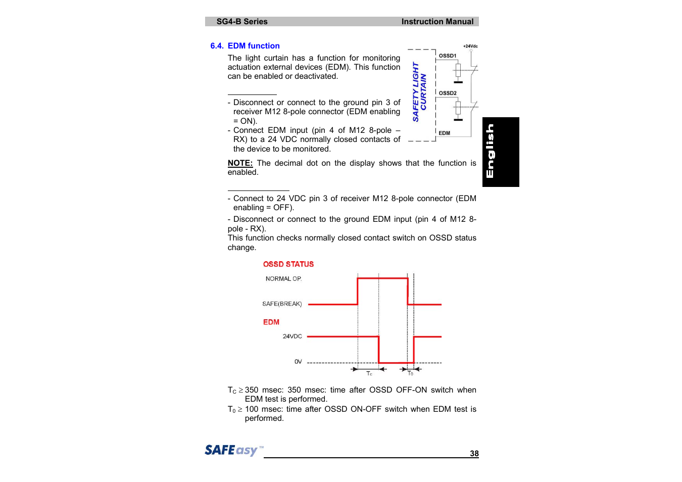 IDEC SG4 Type 4 Finger & Hand User Manual | Page 42 / 66