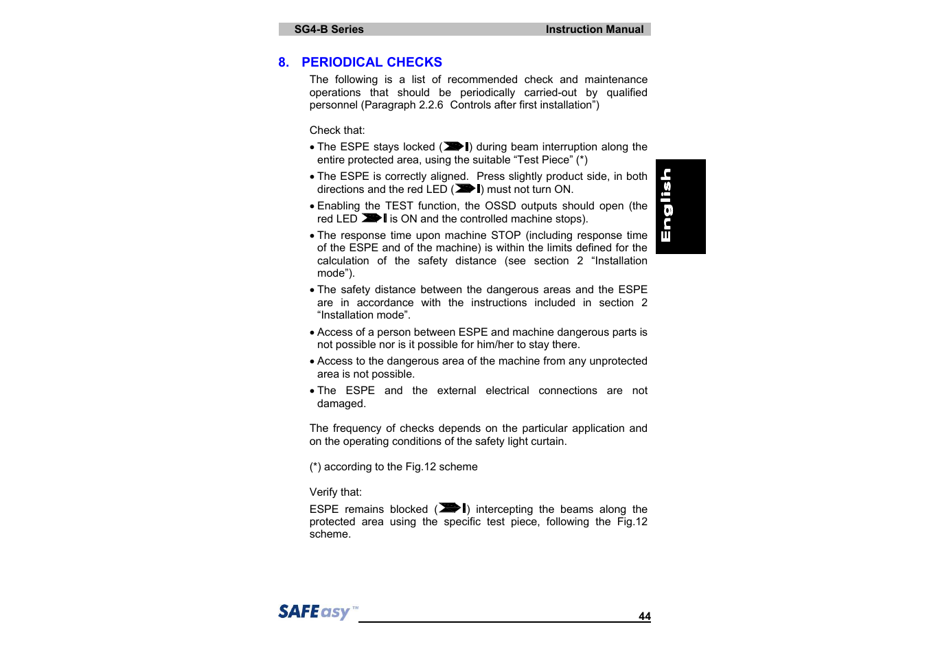 IDEC SG4 Type 4 Finger & Hand User Manual | Page 48 / 66