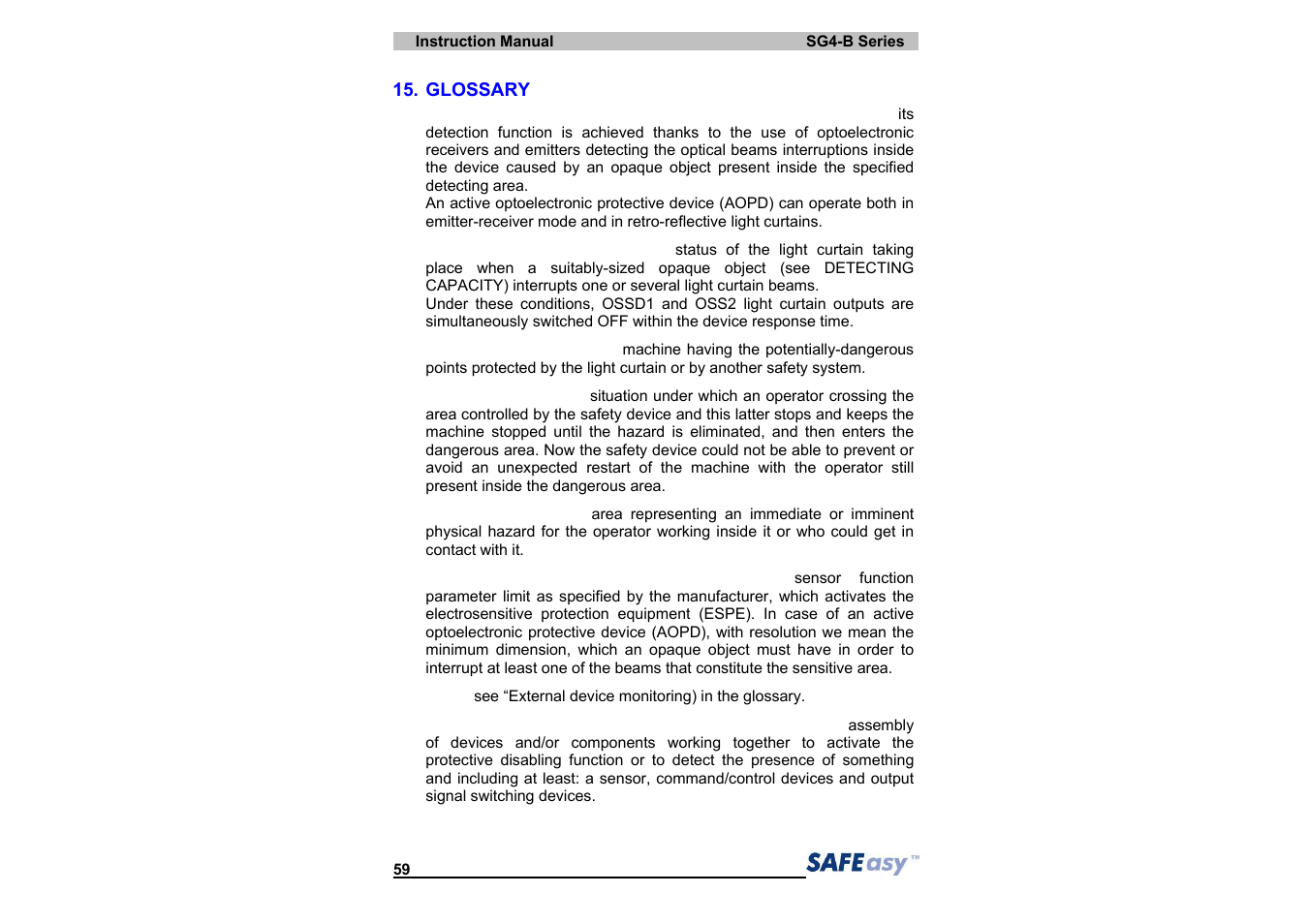 IDEC SG4 Type 4 Finger & Hand User Manual | Page 63 / 66