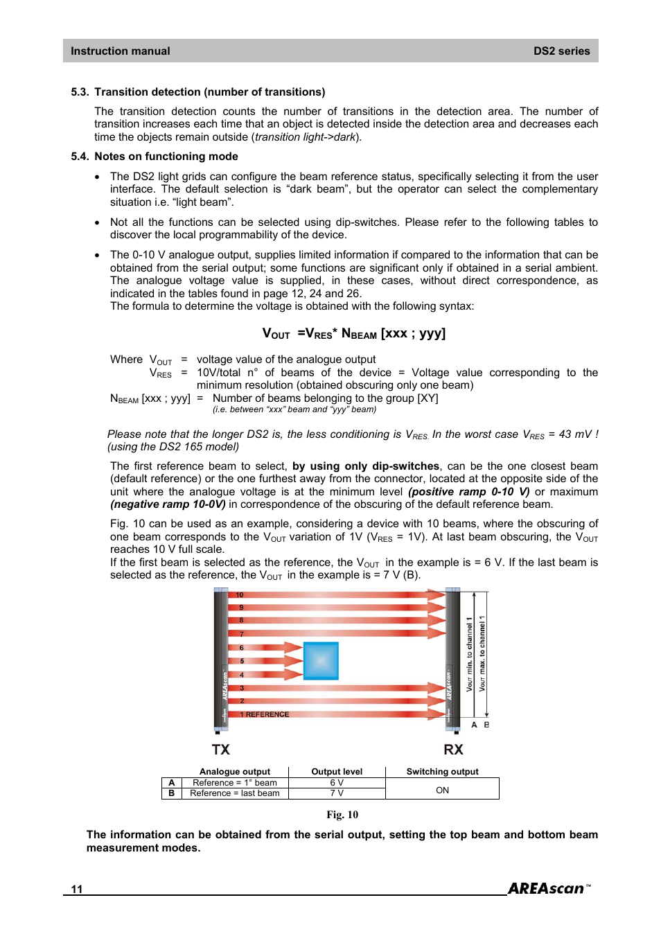 Transition detection (number of transitions), Notes on functioning mode, Xxx ; yyy | IDEC DS2_Series User Manual | Page 12 / 45