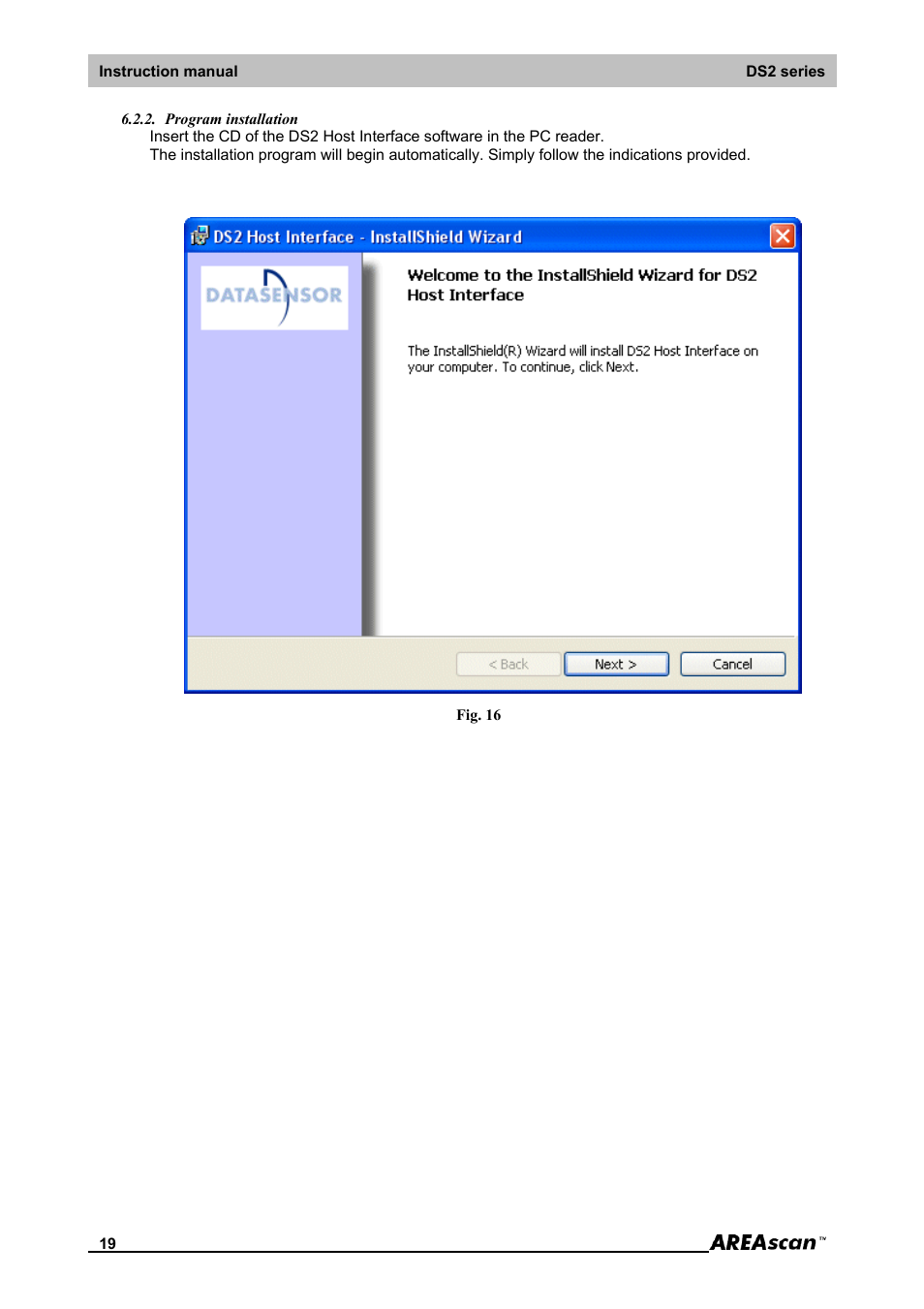 Program installation, Instruction manual ds2 series | IDEC DS2_Series User Manual | Page 20 / 45