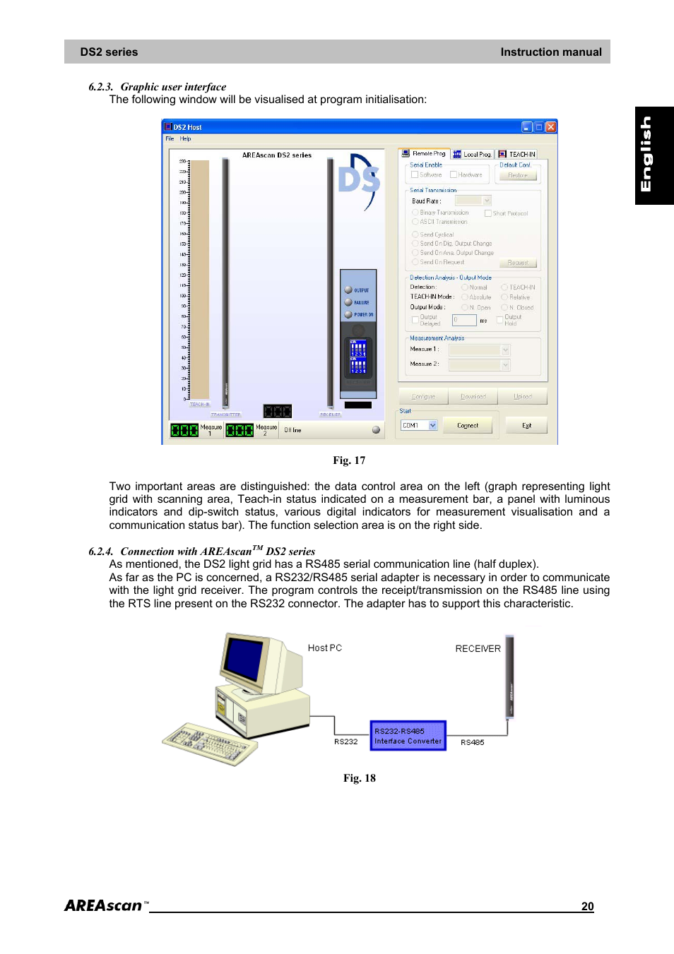 Graphic user interface, Connection with areascan ds2 series | IDEC DS2_Series User Manual | Page 21 / 45
