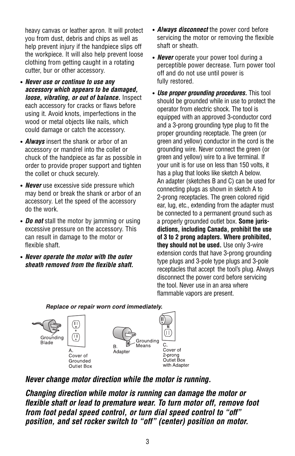 Foredom Series SR User Manual | Page 3 / 16