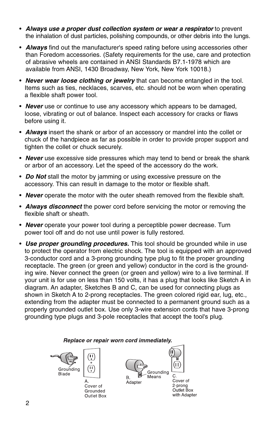 Foredom Series H User Manual | Page 3 / 12