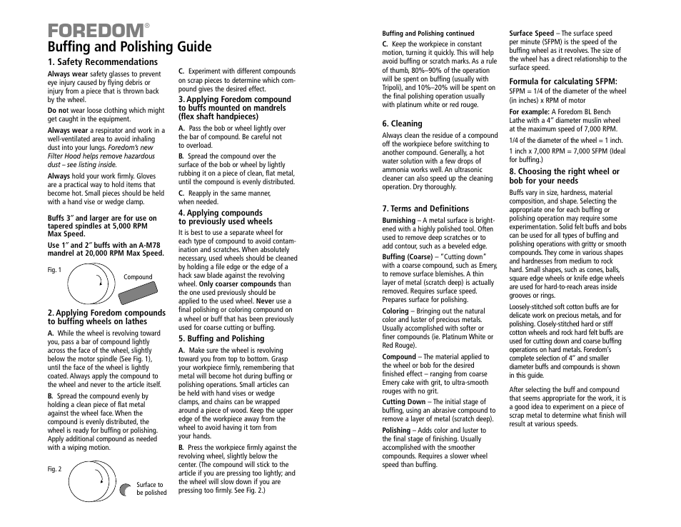 Foredom Polishing User Manual | 3 pages