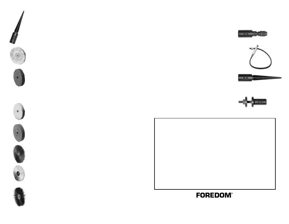 Foredom, Optional accessories | Foredom Nos.5 User Manual | Page 2 / 2