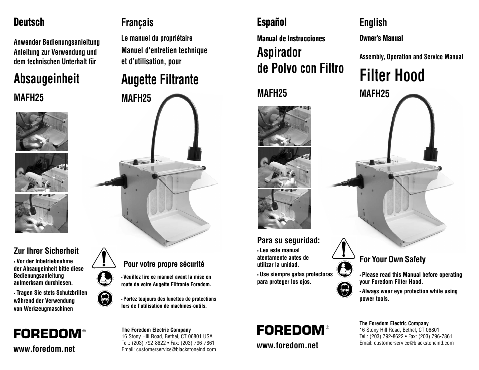 Foredom MAFH25 User Manual | 6 pages
