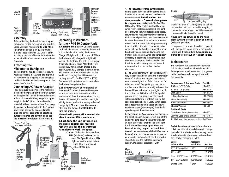 Foredom K.1030 User Manual | Page 2 / 3