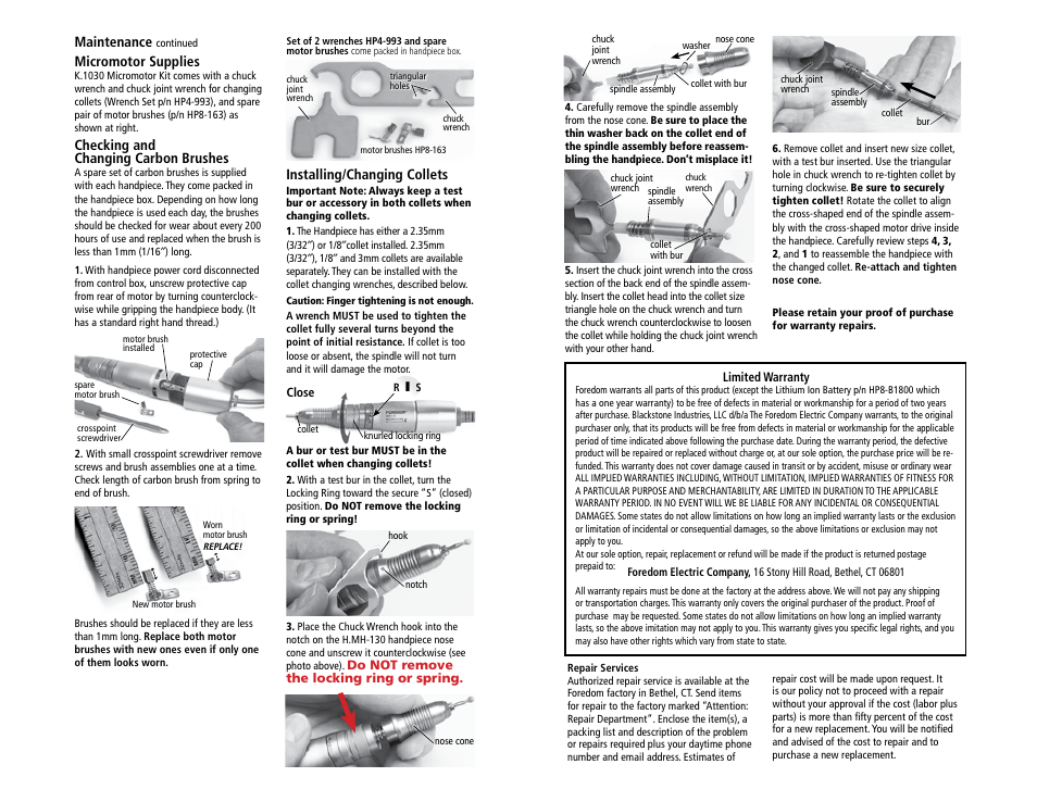 Foredom K.1030 User Manual | Page 3 / 3