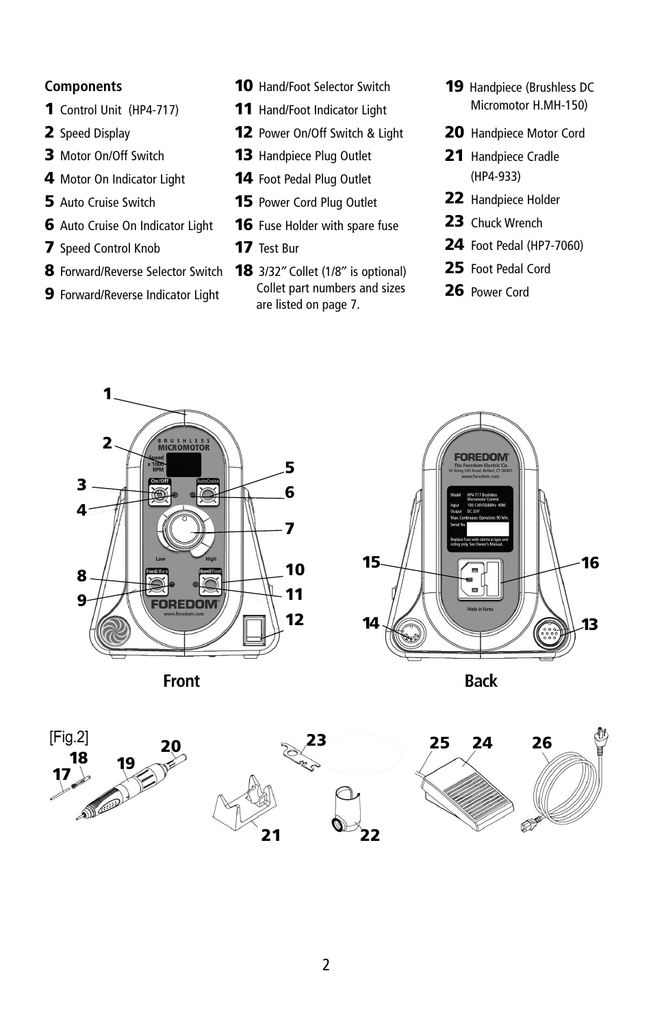 Foredom K.1050 User Manual | Page 3 / 12