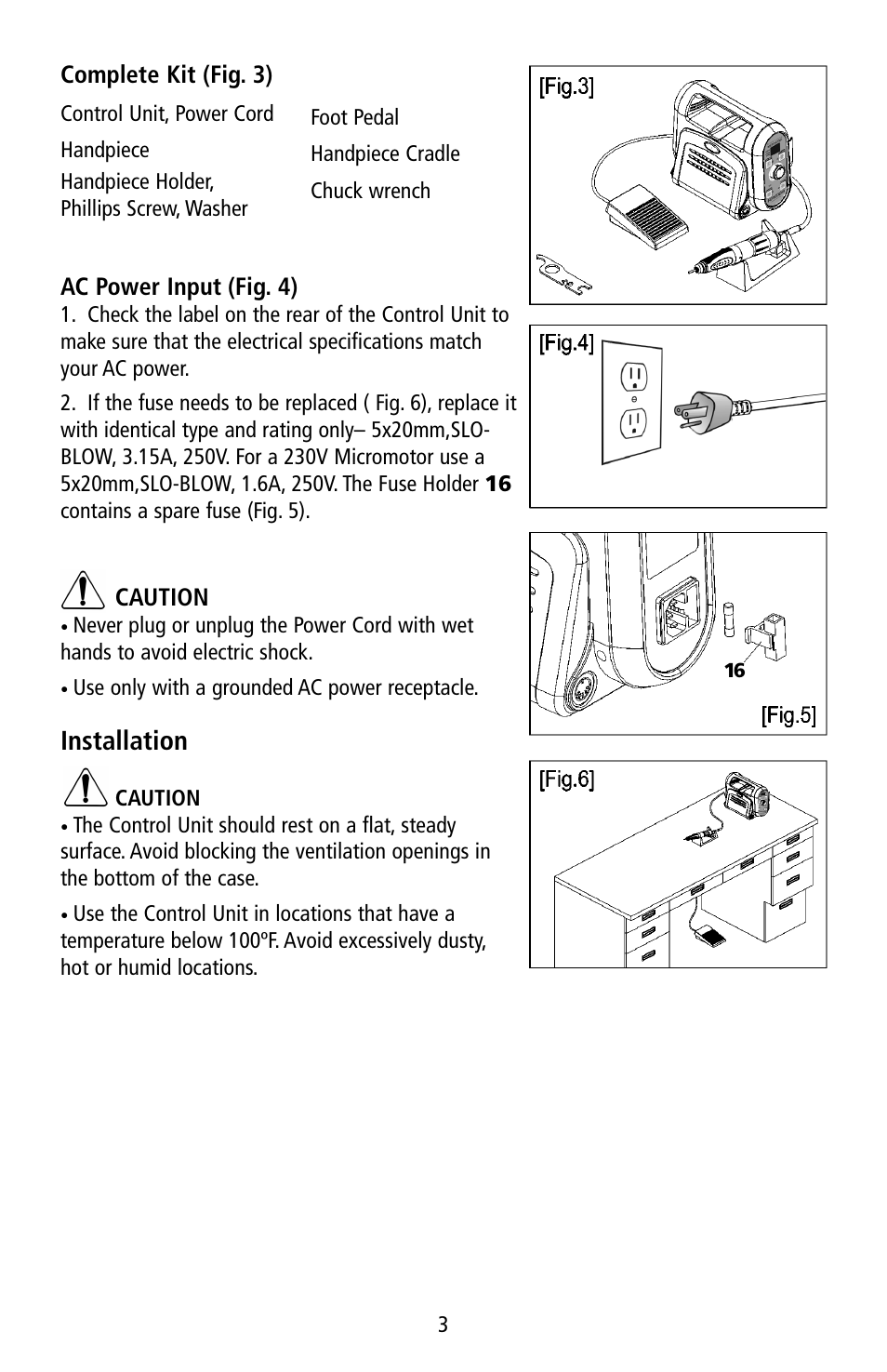 Installation | Foredom K.1050 User Manual | Page 4 / 12