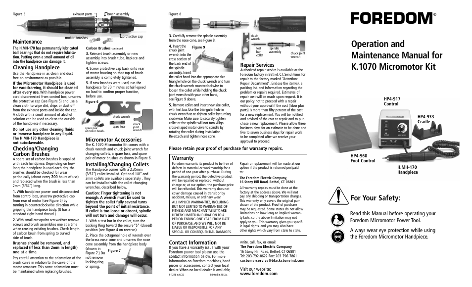 Foredom K.1070 User Manual | 2 pages