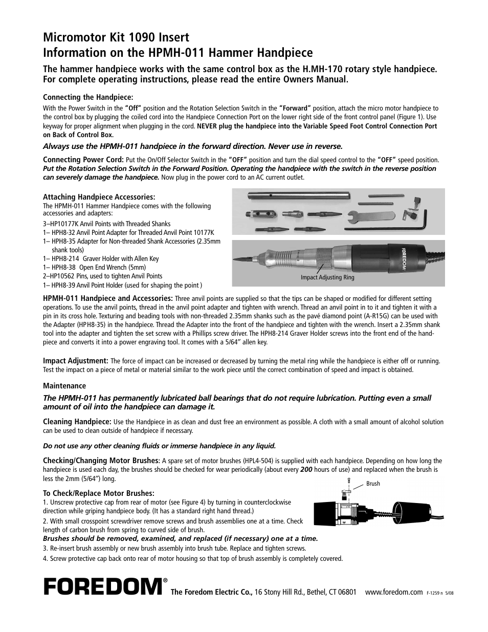 Foredom K.1090 User Manual | 1 page