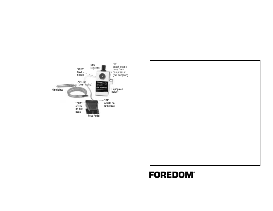 Foredom, Operation | Foredom 350K2 User Manual | Page 2 / 2