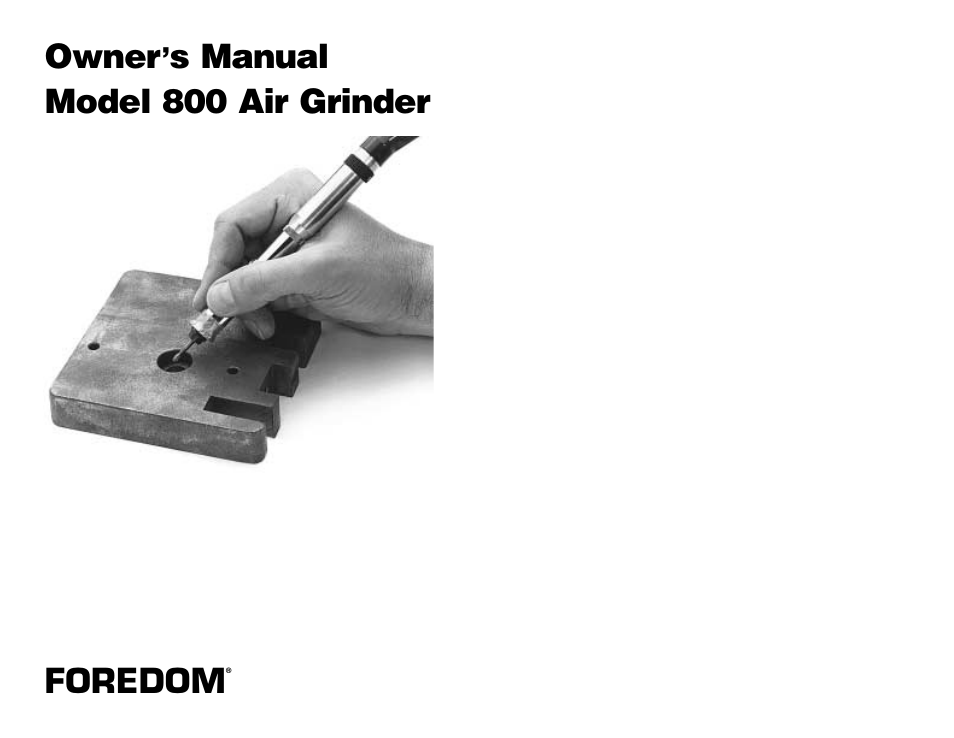 Foredom 800 User Manual | 2 pages