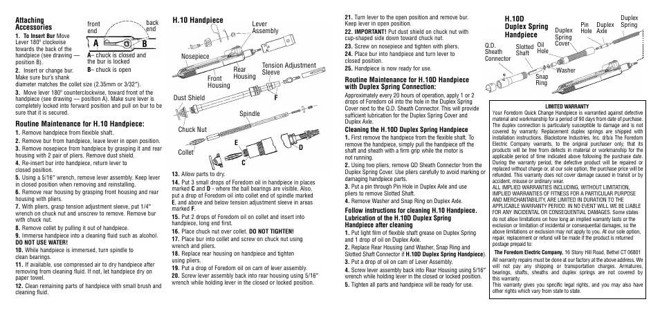 Foredom H.10D User Manual | Page 2 / 2