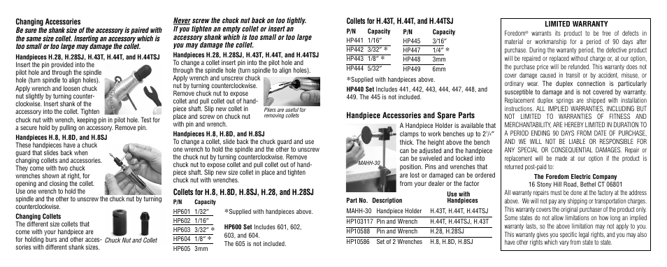 Foredom H.8 User Manual | Page 2 / 2