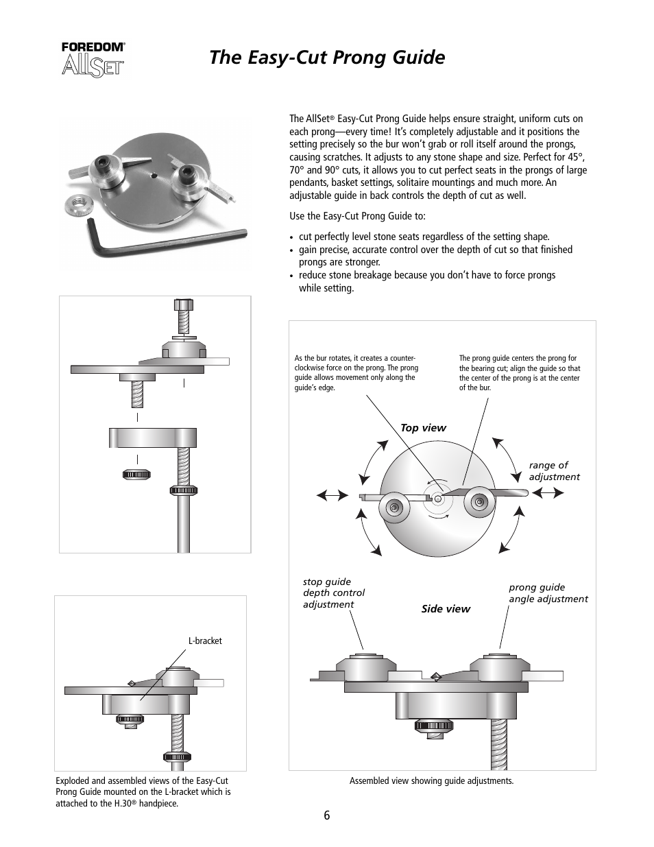 The easy-cut prong guide | Foredom Master Stone-Setting Kit User Manual | Page 6 / 12