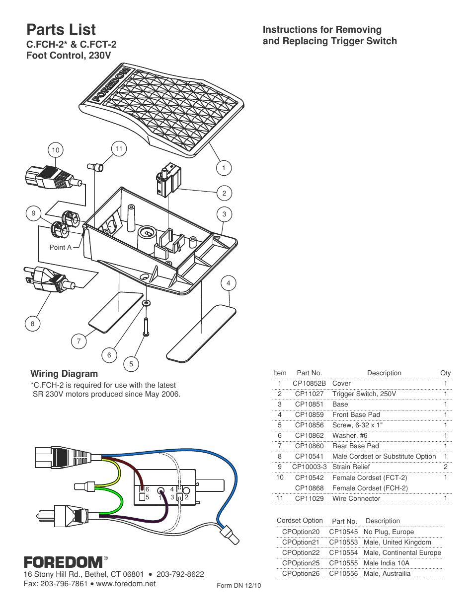 Foredom C.FCH-2 User Manual | 1 page