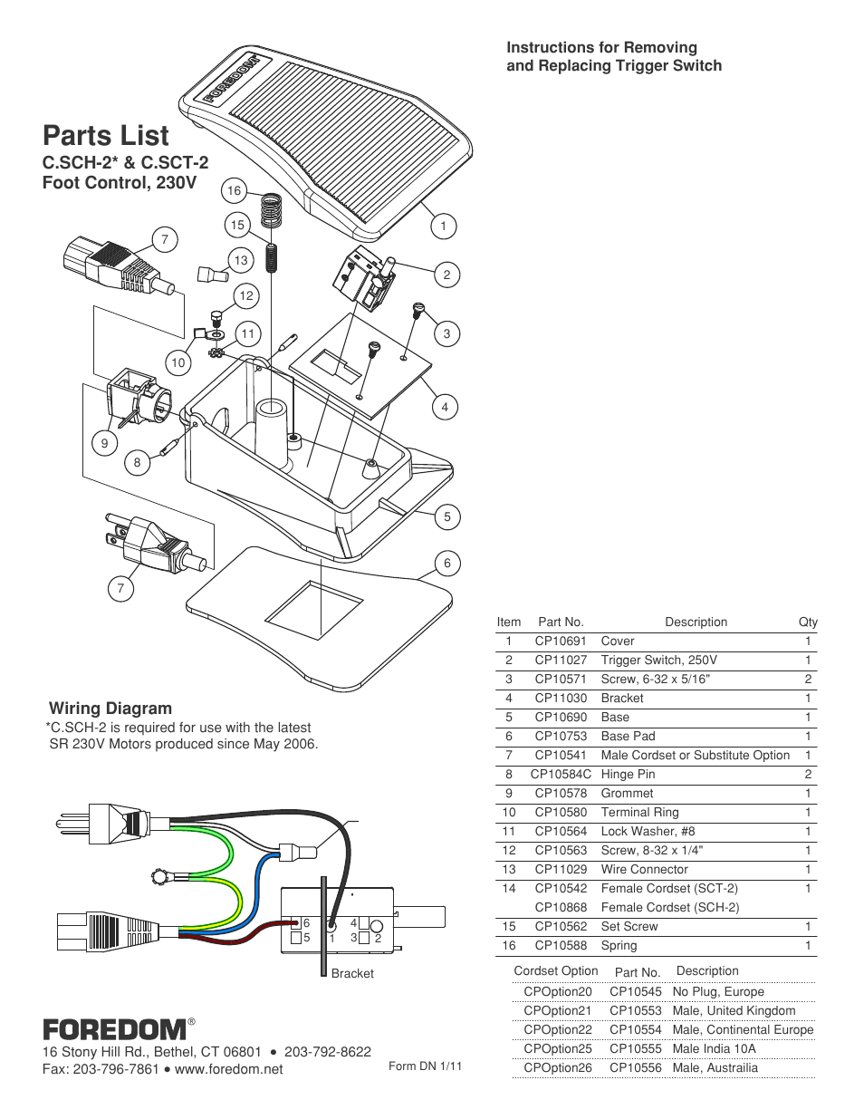 Foredom C.SCH-2 User Manual | 1 page