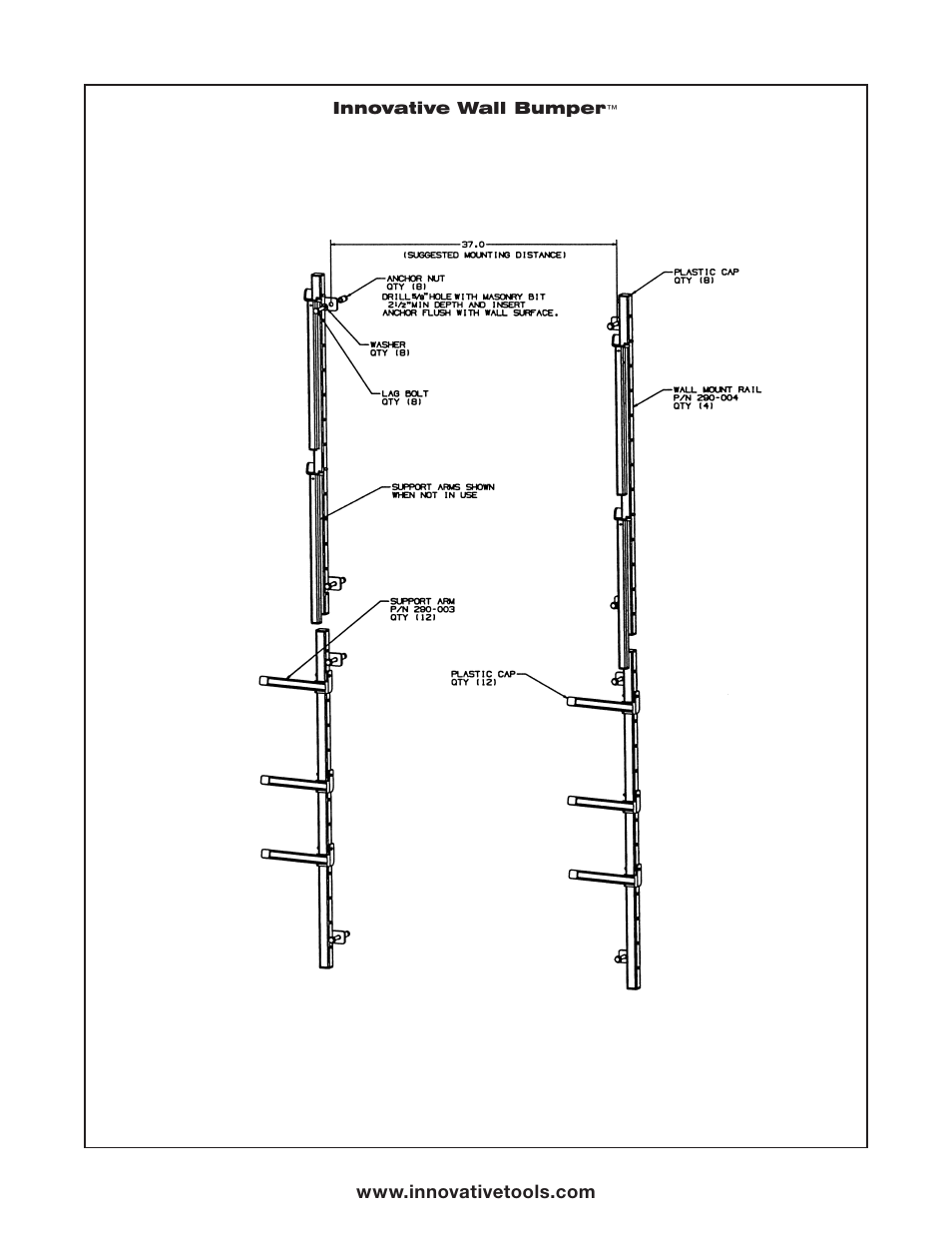 Innovative Tools & Technologies Innovative Wall Bumper™ Storage Rack User Manual | Page 2 / 2