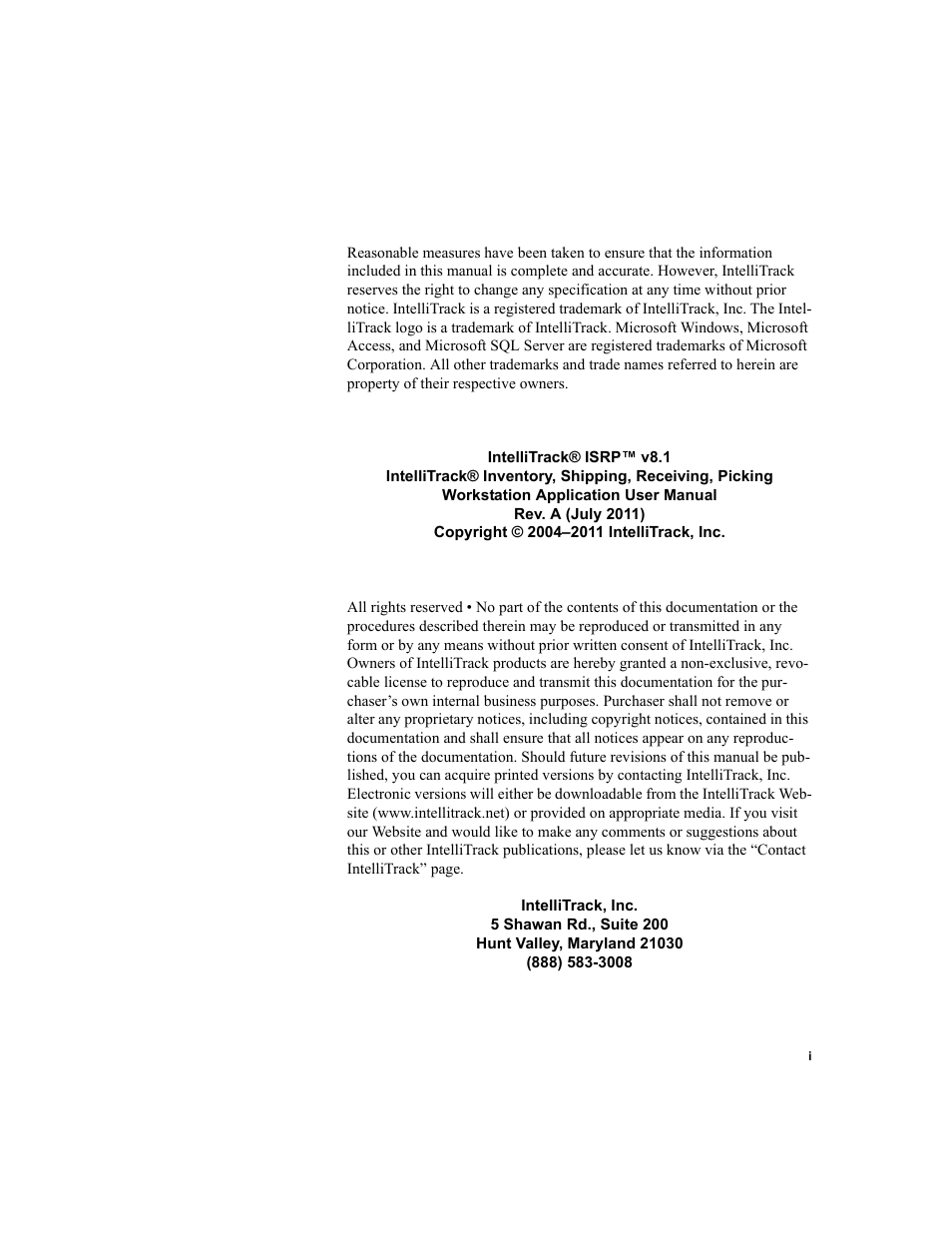 IntelliTrack Inventory Shipping Receiving Picking (ISRP) User Manual | 398 pages